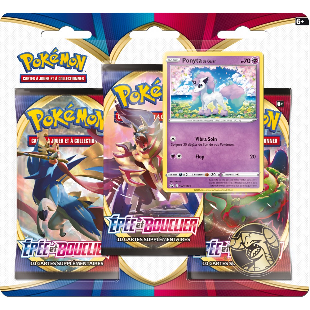Pokémon : Pack 3 boosters Epée et Bouclier